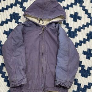 Blue Mountain Workwear Canvas Carhartt Style Jacket Sherpa Lined Girls Size M